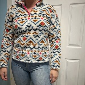 Eddie Bauer Fleece Pullover Geometric Shapes